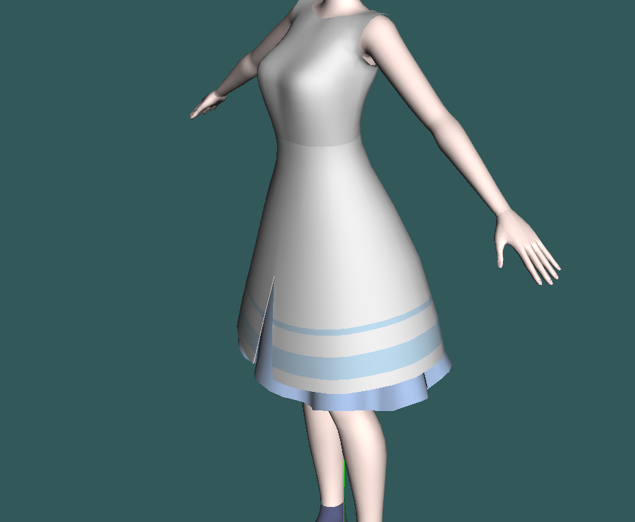 3dモデリング 二葉あおい その11 スカート タイニー工房