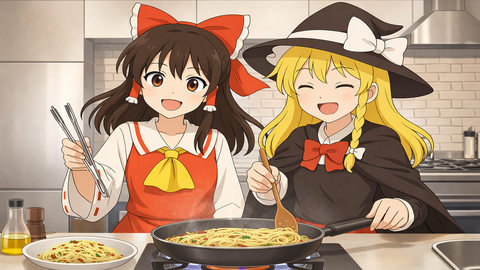 霊夢魔理沙ペペロンチーノ