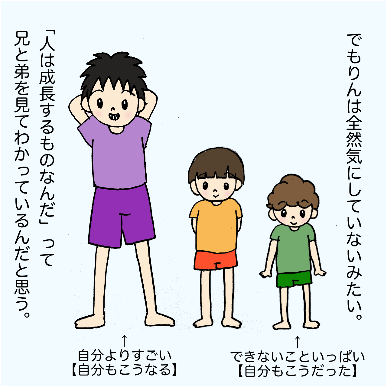 れっち絵日記*3兄弟子育て* : マウントに負けないりん