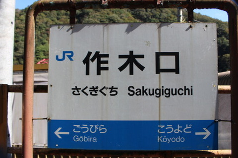 作木口駅駅名標