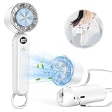 ハンディファン 冷却プレート搭載 携帯扇風機 冷感 手持ち扇風機 ハンディ扇風機 3段階風力調節 3200mAh 長時間稼働 クーラー機能 ミニ扇風機 小型扇風機 ミニファン 熱中症対策 USB充電式 小型 卓上 首掛け ストラップ付き カラビナ付き ホワイト