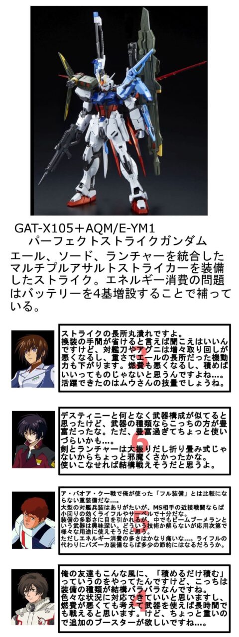 パーフェクトストライクを気に入りそうなガンダムパイロットって