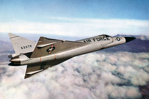 F-102A_in_flight