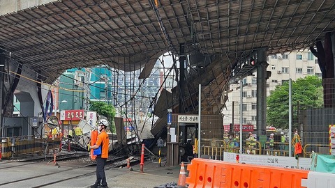 【現地の情報】韓国 ソウル特別市西大門区 西小門高架道路解体工事現場で崩落事故 少なくとも６人の負傷者5月26日 #韓国 #ソウル