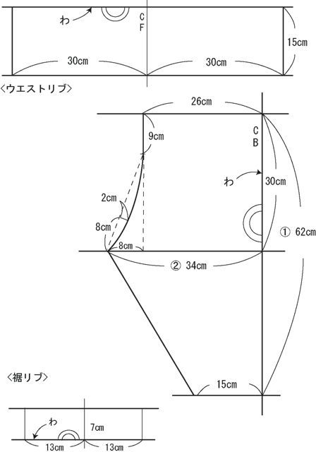サルエルパンツ細身バージョン型紙 ニット素材用 雨の日 日記 サルエルパンツ細身バージョン型紙 ニット素材用 雨の日 日記