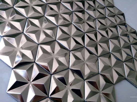 hexagon mosaic tile silver_2