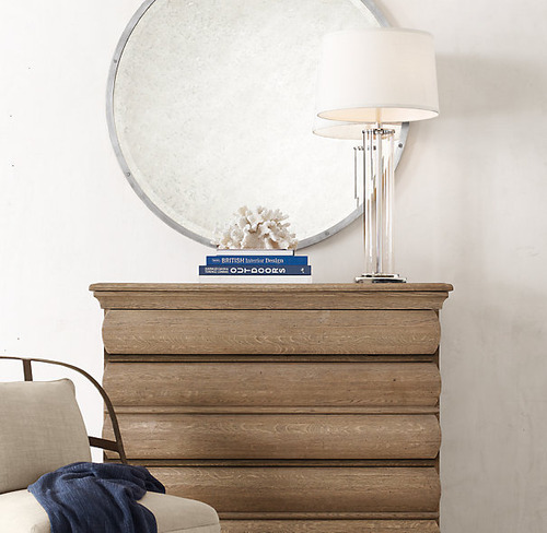 French Column Glass Table Lamp_Polished Nickel