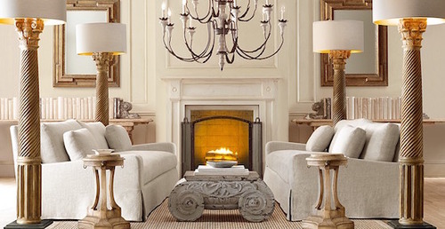 Distressed Ionic Capital Coffee Table_1