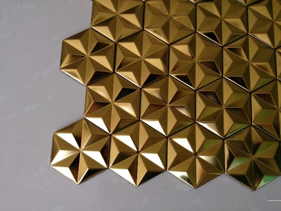 hexagon mosaic tile gold_3