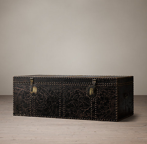 Leather Carriage TrunkCoffee Table_1