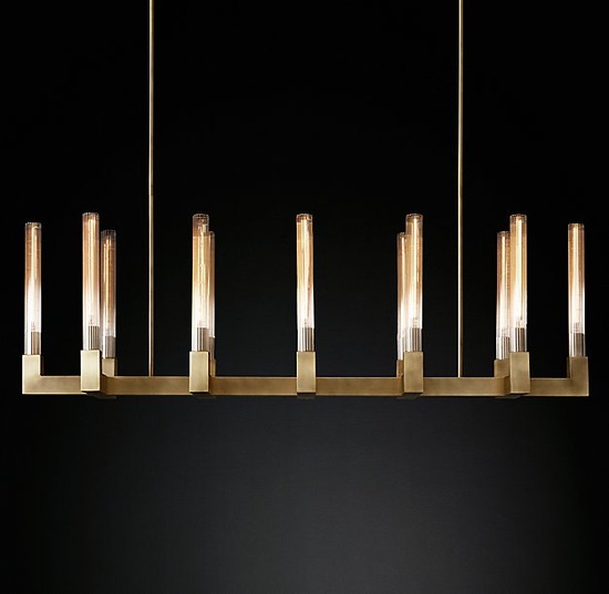 Cannele Linear Chandelier_Burnished Bras_54