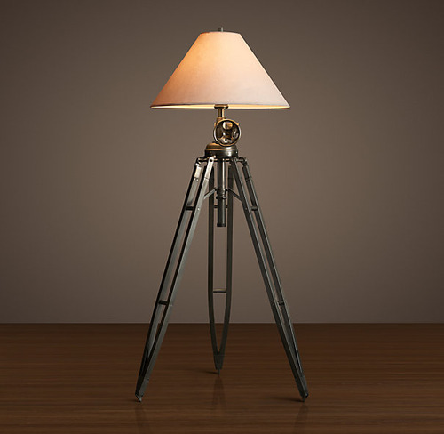 Royal Marine Tripod Floor Lamp_Aged Steel