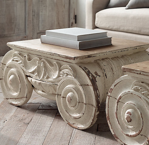 Distressed Ionic Capital Coffee Table_5