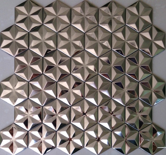 hexagon mosaic tile silver_1