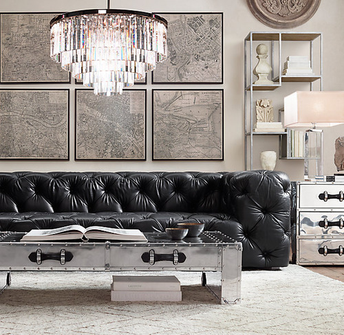 Soho Tufted Leather Sofa_Italian Berkshire Ebony