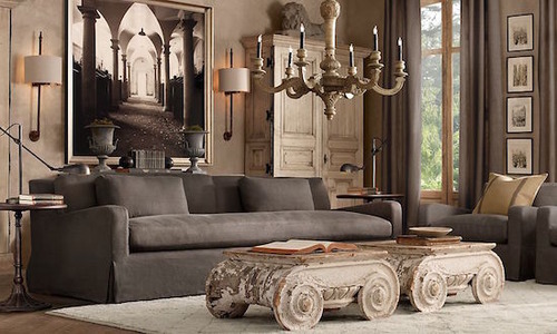 Distressed Ionic Capital Coffee Table_7