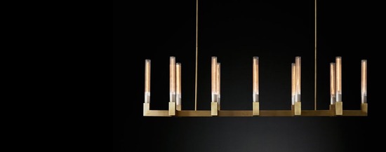 Cannele Linear Chandelier_Burnished Bras