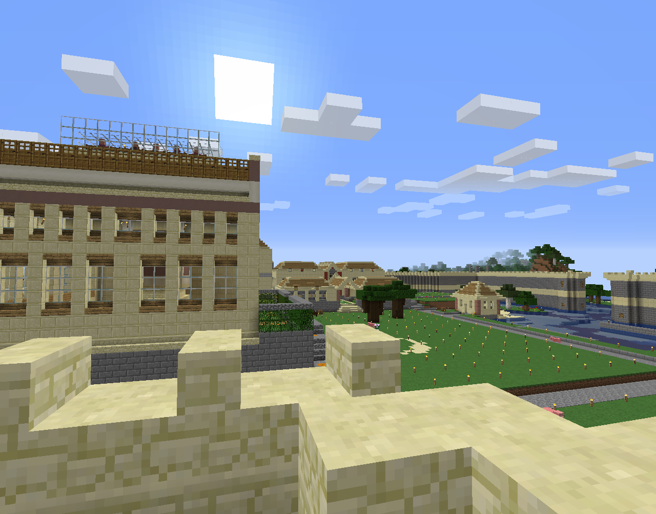 ひまわり港町に厩舎を作る その４ 完成 仲間たちのマインクラフト開拓記録