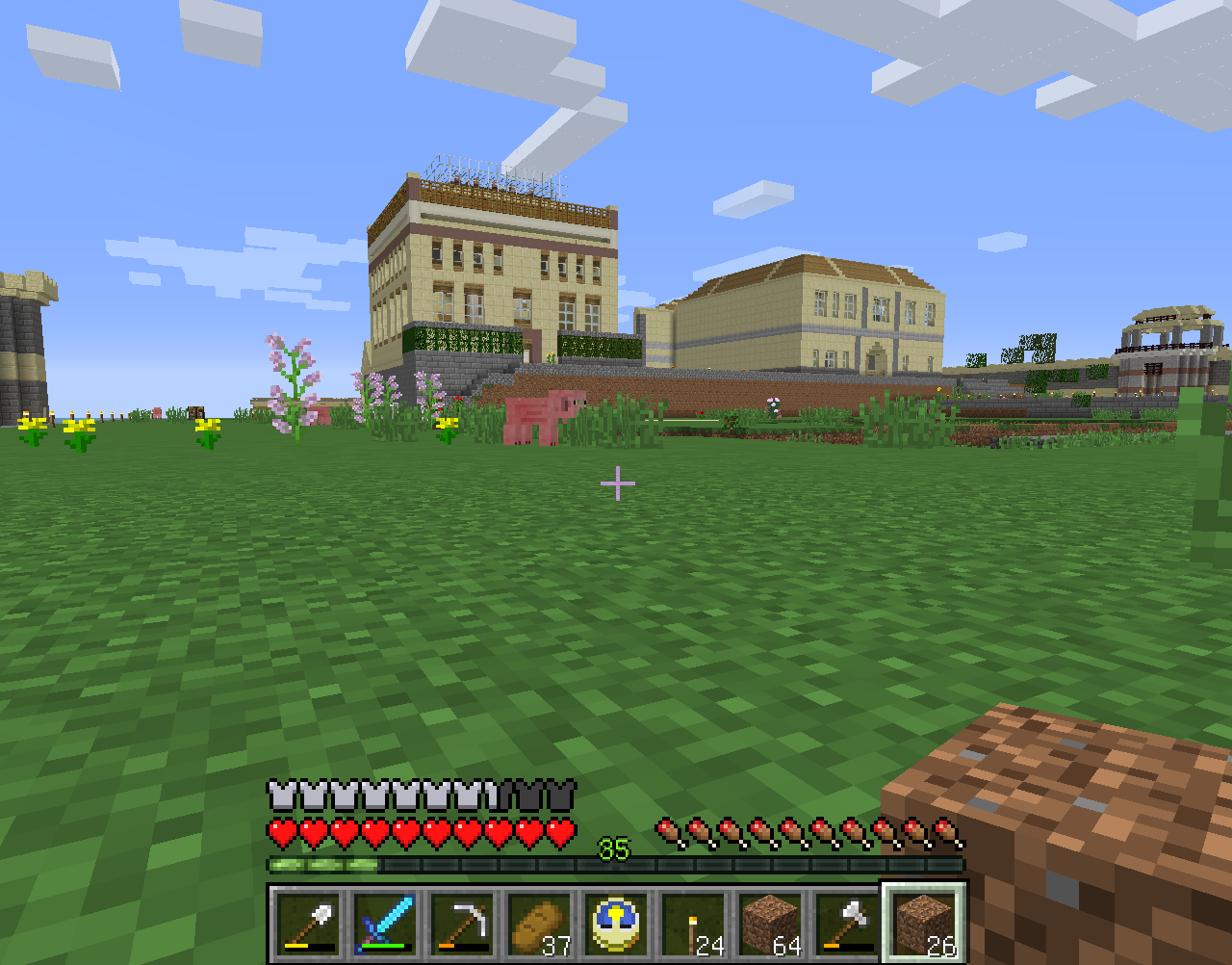 ひまわり港街の新整地区画に街路を作る 仲間たちのマインクラフト開拓記録