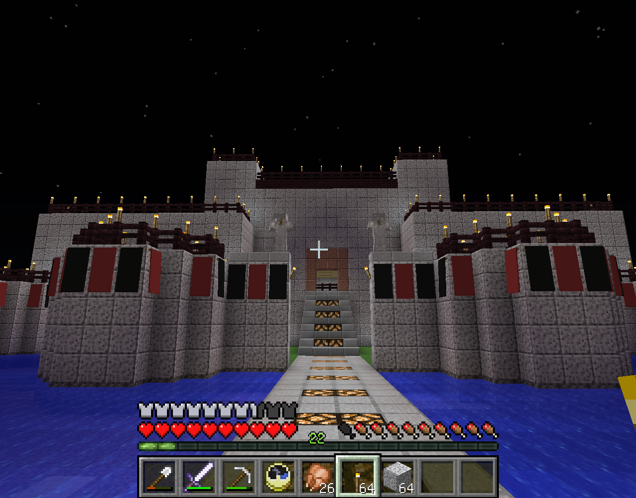 キノコ島の近くに海上要塞を作る ４ 外装工事完了 仲間たちのマインクラフト開拓記録