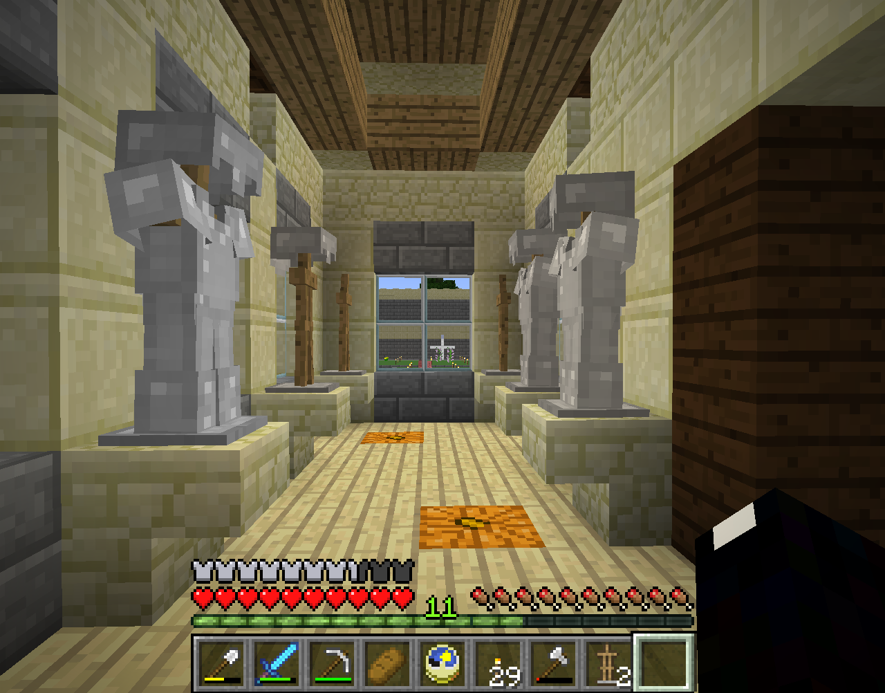 ひまわり港街の広場に武器防具屋を作る その２ 仲間たちのマインクラフト開拓記録