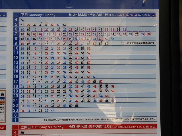 東上線にも設置された駅名標 時刻表一体型の案内板 虹ブログ 東上線にも設置された駅名標 時刻表一体型の案内板 虹ブログ