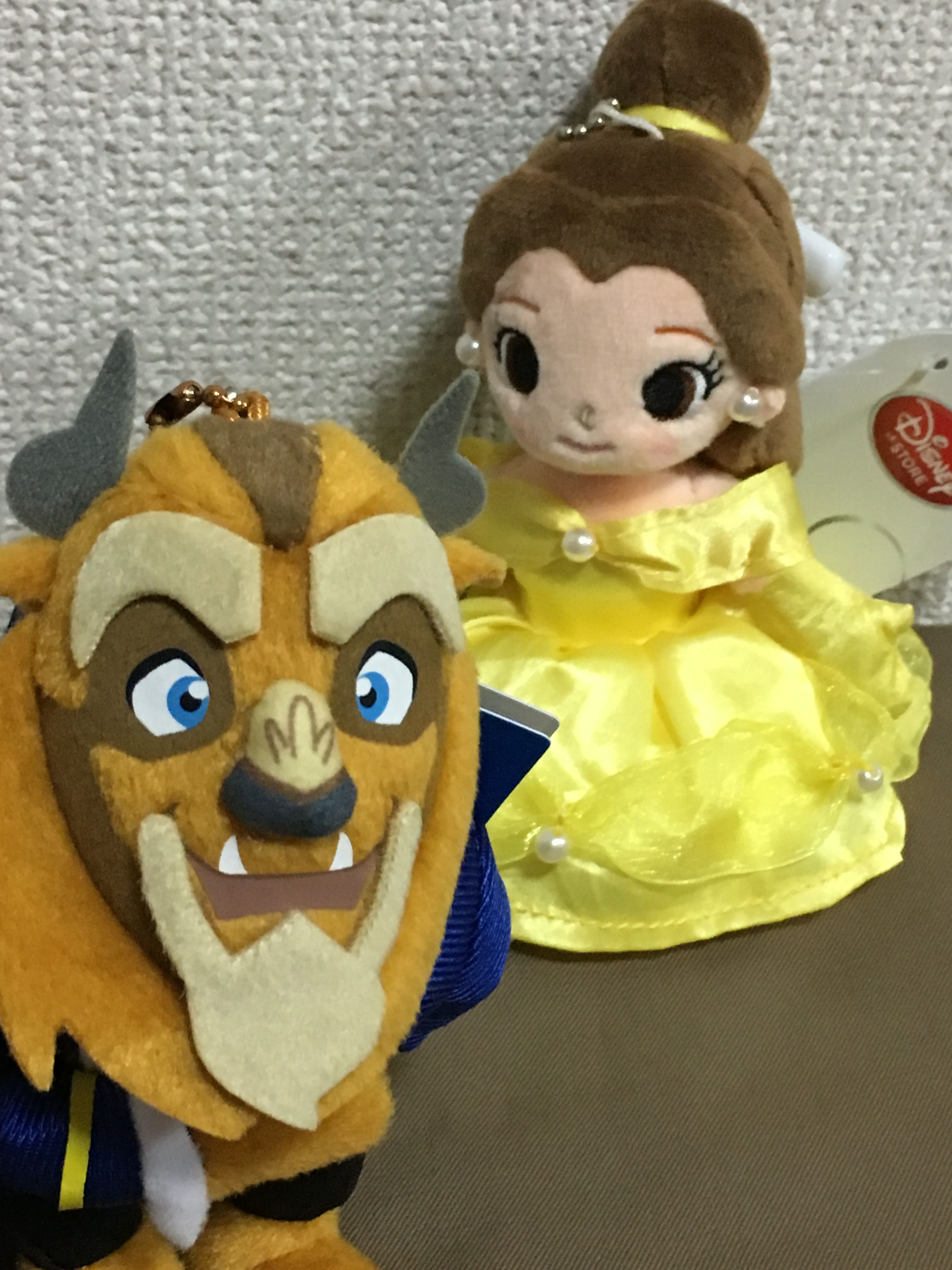ディズニーランド 美女と野獣 野獣ストラップとベル うずまき貝がらと熊さん