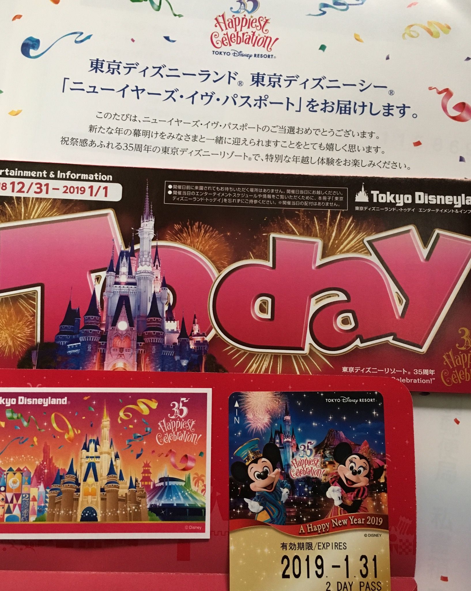 ディズニーランド ニューイヤーズ イヴ パスポート うずまき貝がらと熊さん