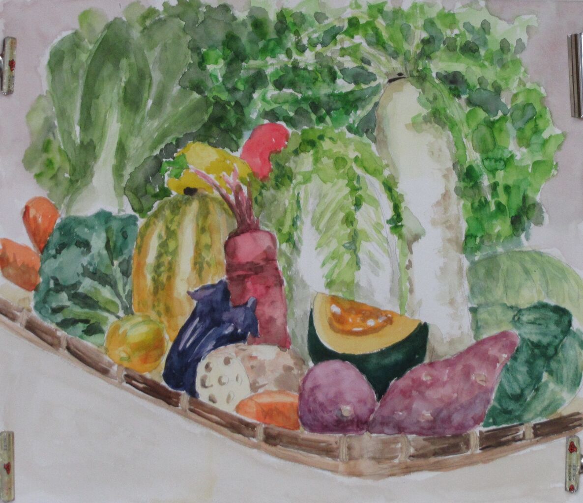 ✨新品✨　野菜　水彩画　冬野菜　絵画　（大きめ） ✨新品✨ 野菜 水彩画 冬野菜 絵画 （大きめ） 野菜 水彩画 冬