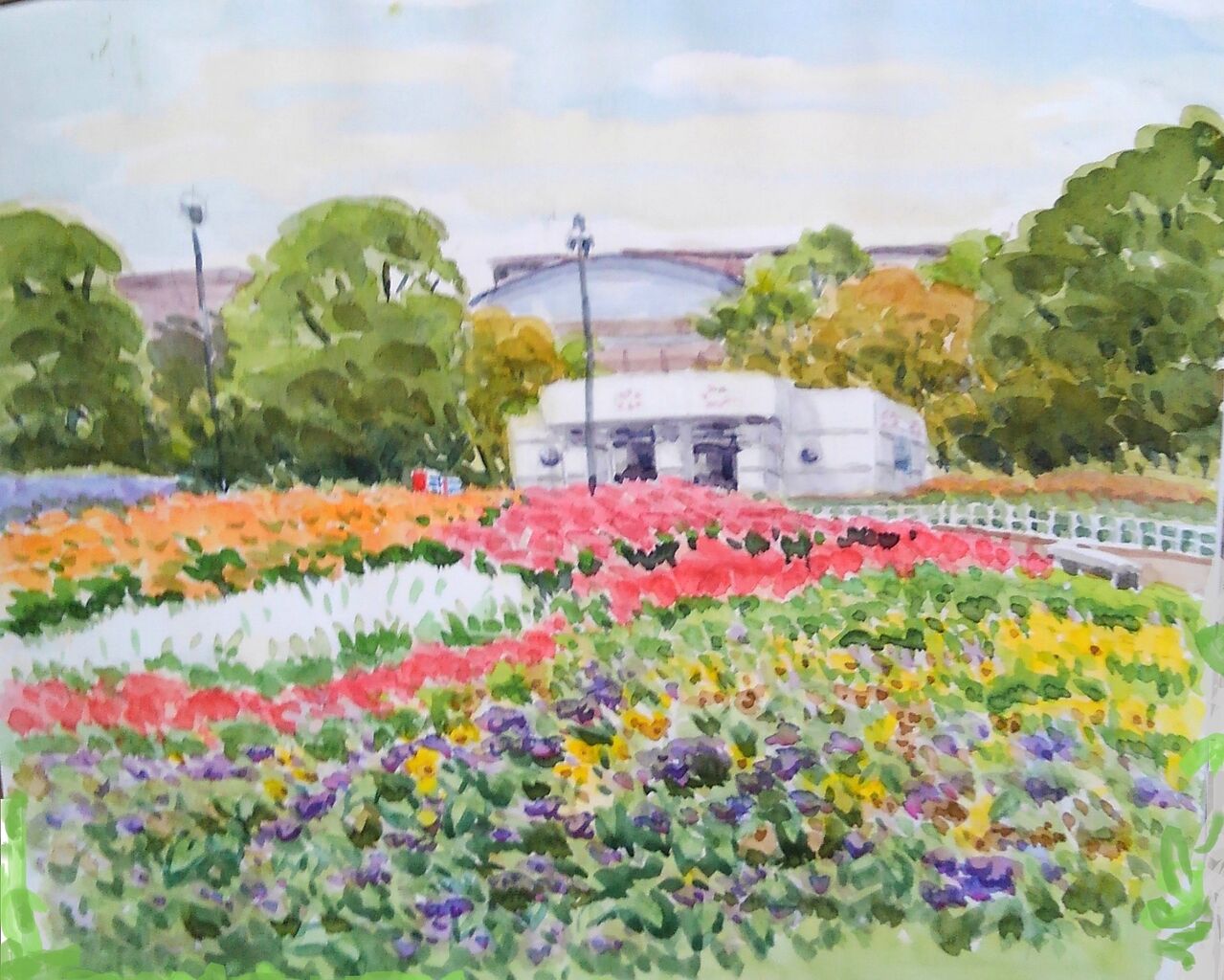 美術館前の花畑 Reiwa水彩画を楽しむグループのブログ