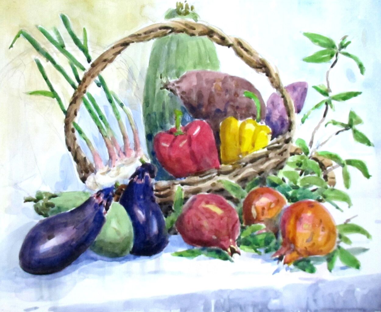 ✨新品✨　野菜　水彩画　冬野菜　絵画　（大きめ） ✨新品✨ 野菜 水彩画 冬野菜 絵画 （大きめ）