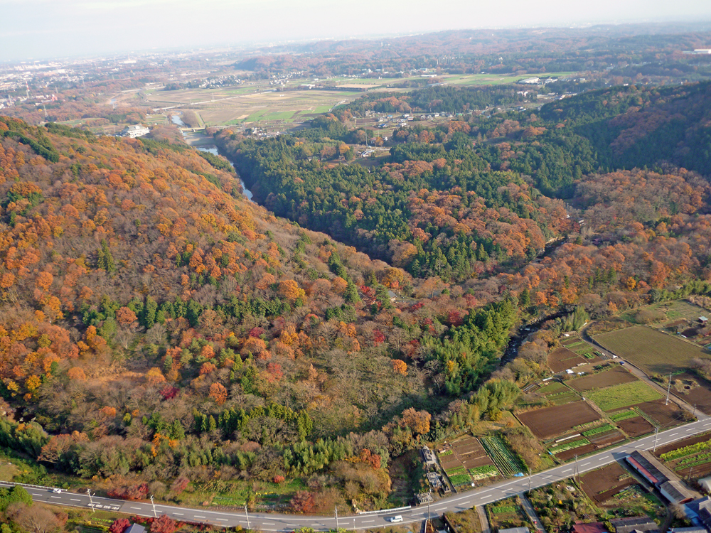 空から見た嵐山町 紅葉の嵐山渓谷 09年11月30日 Go Go 嵐山 ３