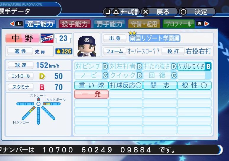 中野 有香 パワプロ 18版 アイマス ラブライブ パワプロ選手 中野 有香 パワプロ 18版 アイマス ラブライブ パワプロ選手