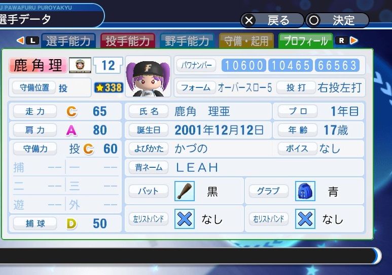 鹿角 理亞 パワプロ19版 アイマス ラブライブ パワプロ選手