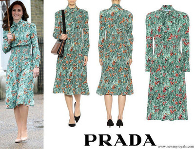 Kate-Middleton-wore-PRADA-Printed-silk-dress