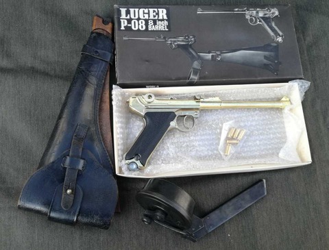 トイガン LUGER P.08 NAKATA TOKYO Rare Vintage NAKATA P-08 Artillery Luger Replica in Box with Faux