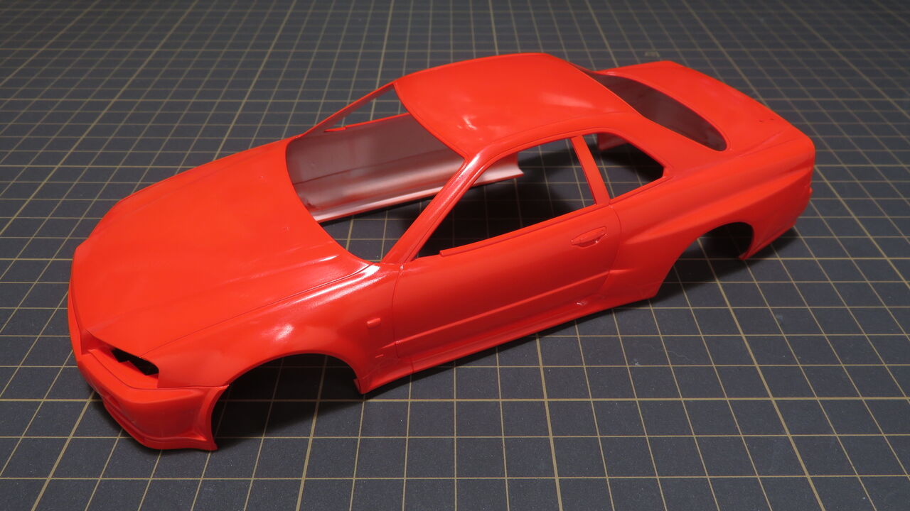 タミヤ 1/24 スカイライン GT-R R34 キャンディレッド塗装 完成品 タミヤ 1/24 スポーツカーシリーズ ニッサン スカイラインGT-R V
