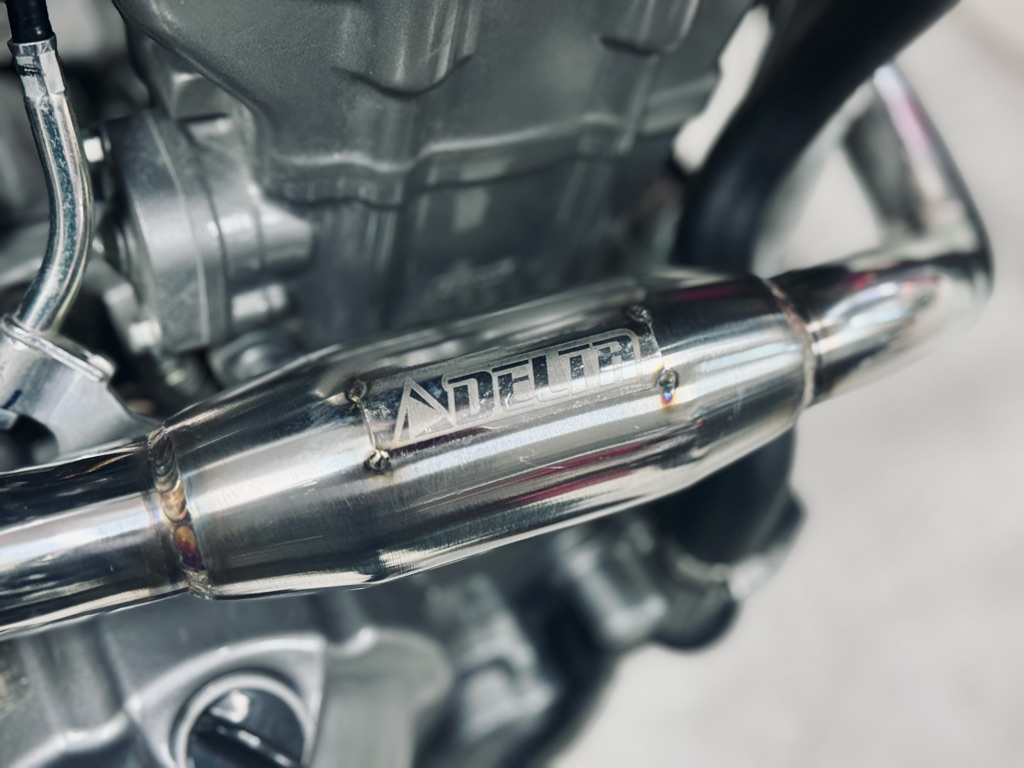 CRFにデルタのトルクヘッドパイプを付けた : Ride'n Roll