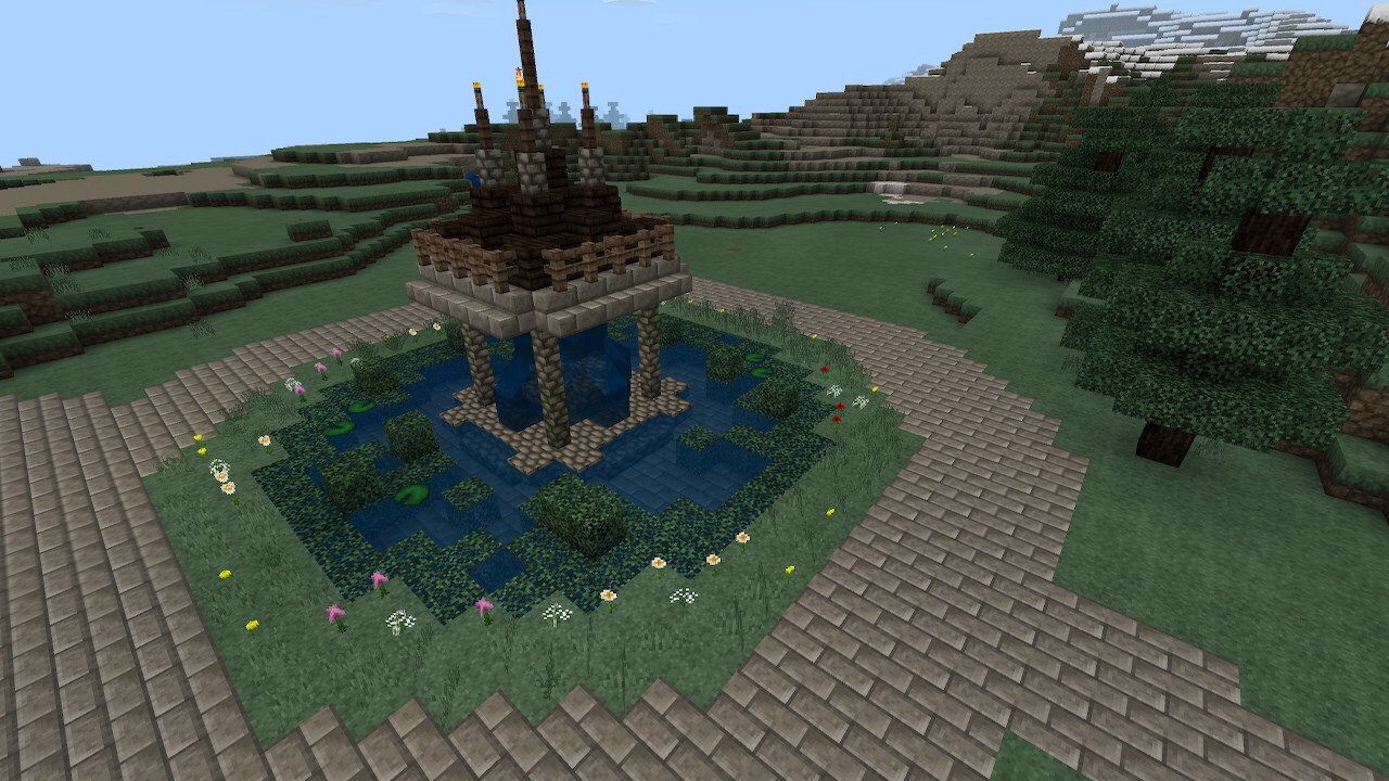 ファンタジーな噴水 Riiiのマイクラ建築