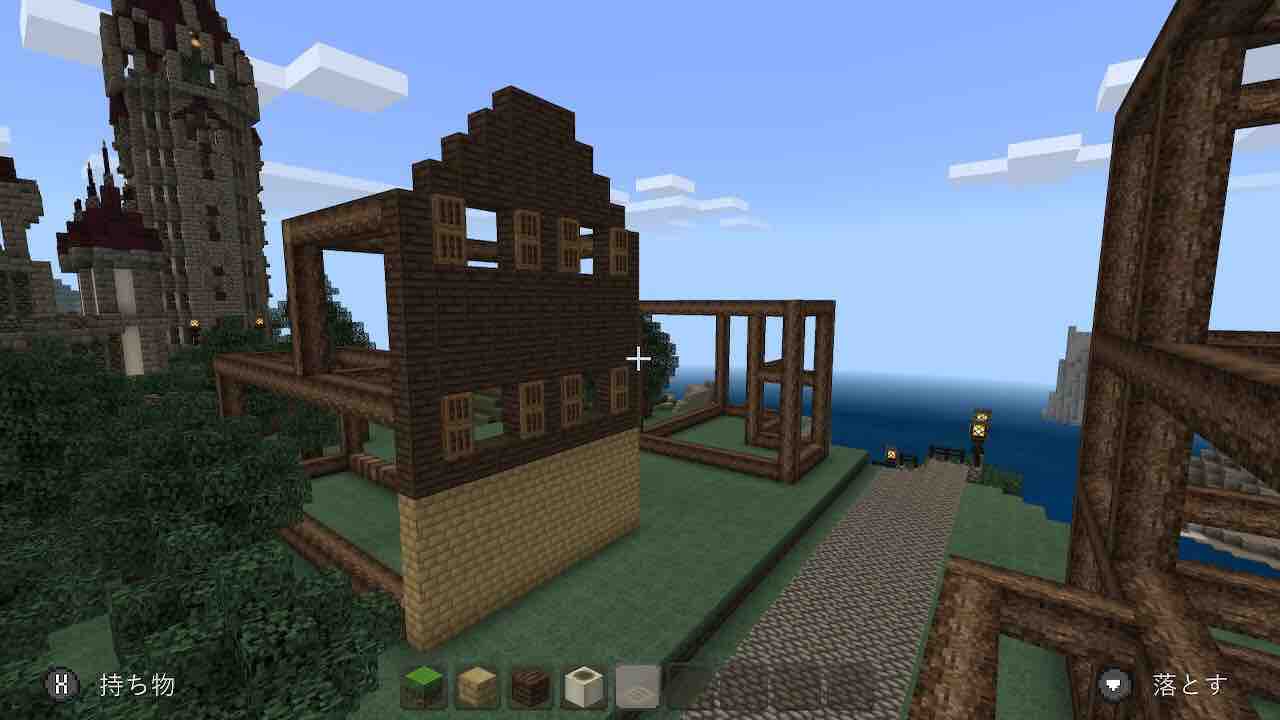 ハーフティンバー風のカフェ Riiiのマイクラ建築 ハーフティンバー風のカフェ Riiiのマイクラ建築