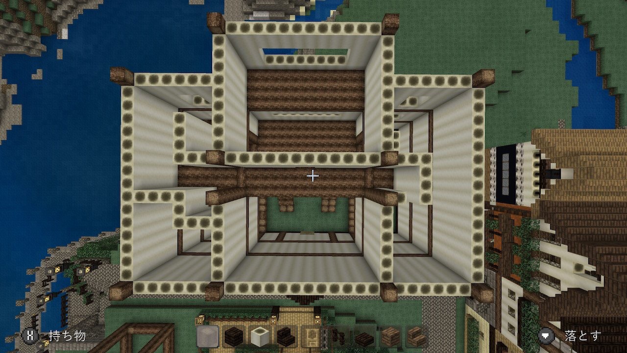 初心者なりのホテル 骨組み 外観 Riiiのマイクラ建築