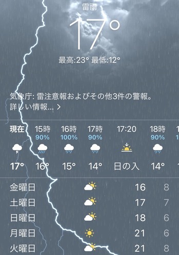 2021/09/23　雷雨