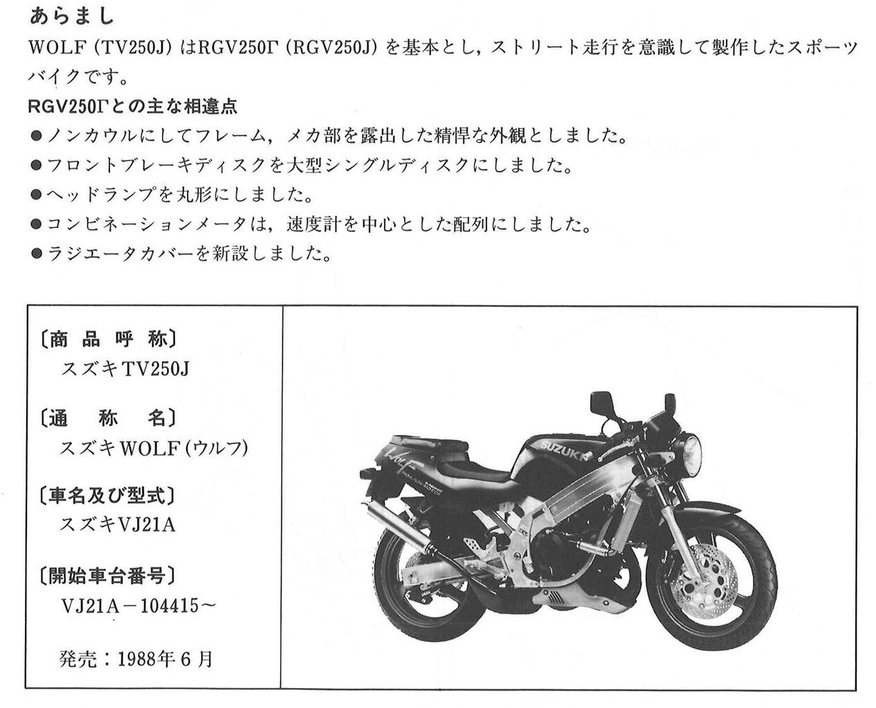 SUZUKI RGV250 ガンマ(Γ) VJ21 燃料タンク