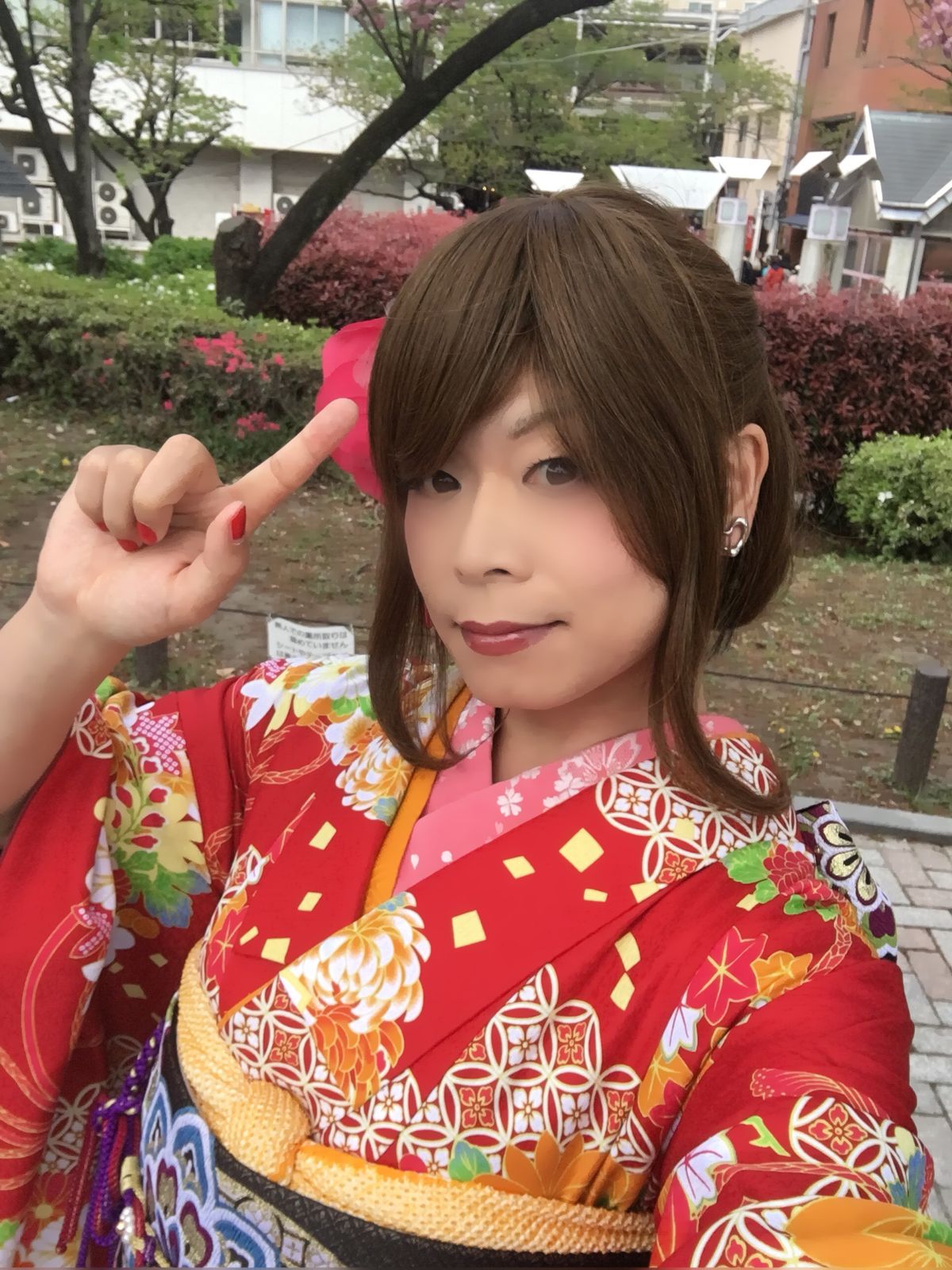 雑記 初めて 振袖で浅草 もにか日記 女装娘