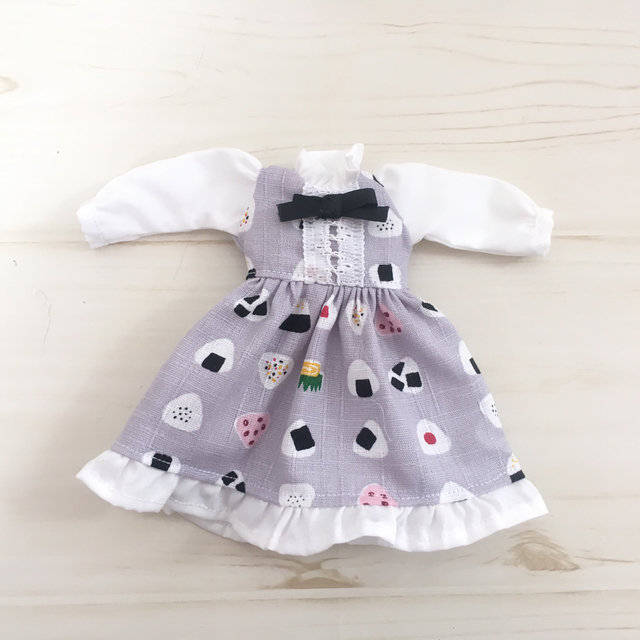 おにぎりさんのワンピース インフルエンザにお気をつけて リカちゃん服ハンドメイド りんごぽんのおうち 札幌市