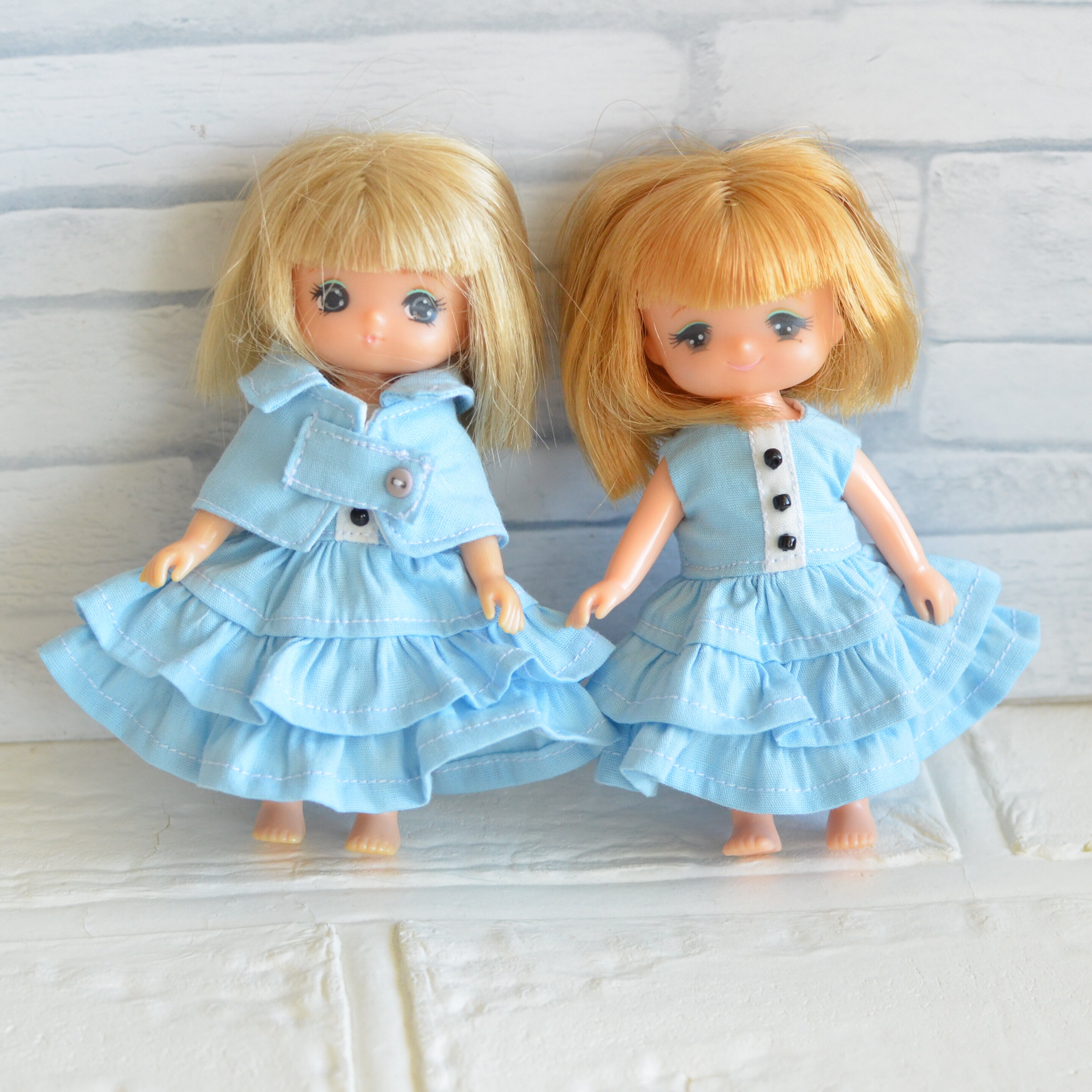 ふりふりワンピースを着せた手作り人形 ふりふりワンピースを着せた手作り人形