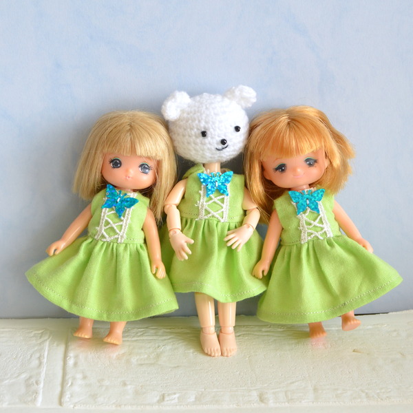 セリアドール用　手作りドレス　ポケットいっぱいのワンピース！ 4542cd2e-s.jpg