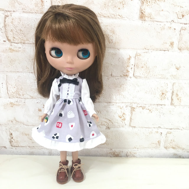 おにぎりさんのワンピース インフルエンザにお気をつけて リカちゃん服ハンドメイド りんごぽんのおうち 札幌市