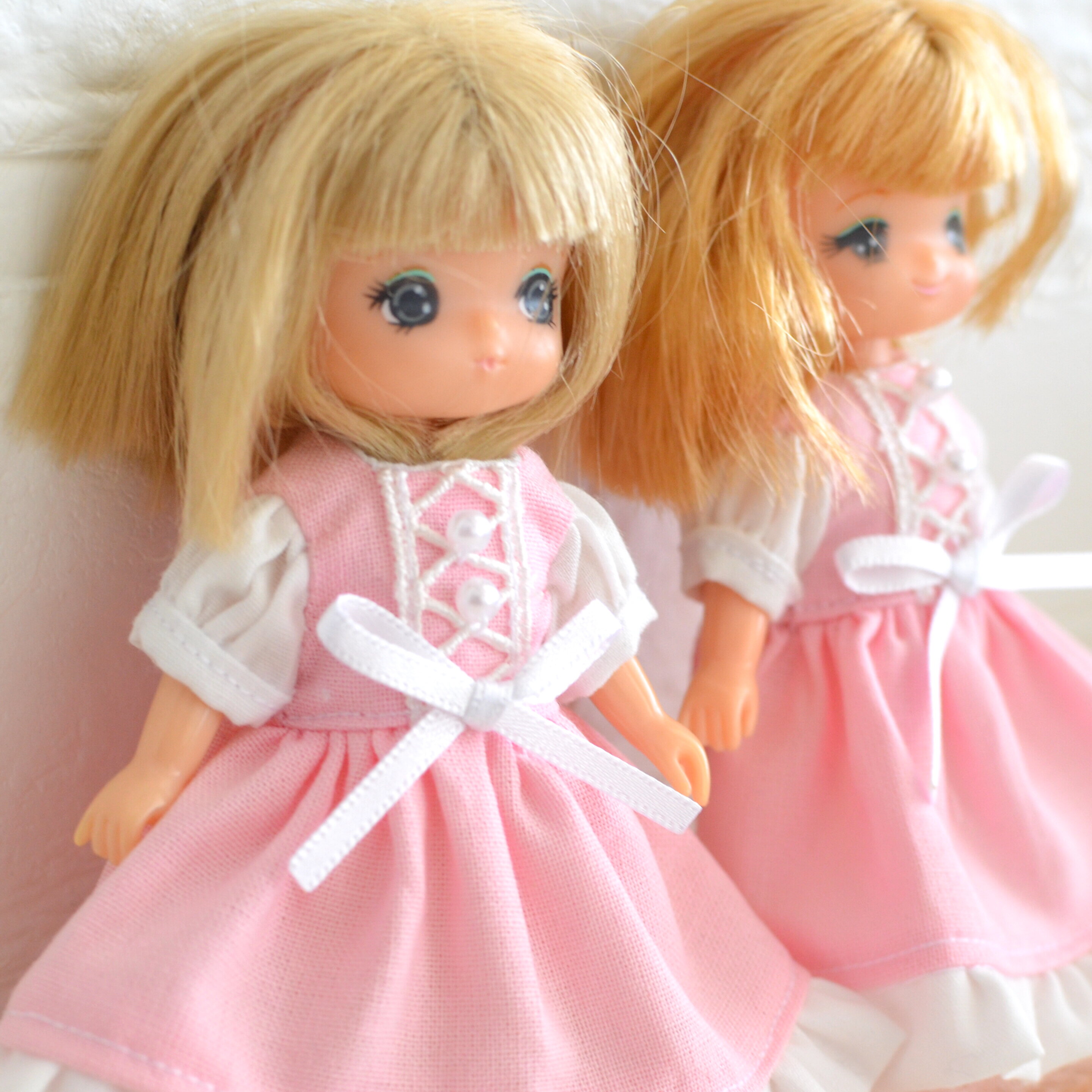 ミキちゃんマキちゃん オビツ11ボディさんサイズのワンピース プロテインバーときな粉牛乳を比較してみるなど リカちゃん服ハンドメイド りんごぽんのおうち 札幌市