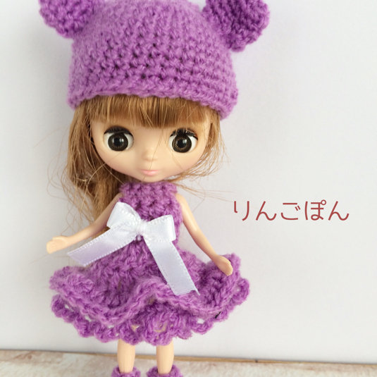 11cmサイズの編みドレスを3セット(>▽<) : リカちゃん服 11cmサイズの編みドレスを3セット(>▽<) : リカちゃん服